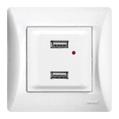 ΠΡΙΖΑ ΔΥΟ ΘΥΡΕΣ USB ΛΕΥΚΟ serie H ΠΡΙΖΑ ΔΥΟ ΘΥΡΕΣ USB ΛΕΥΚΟ serie H