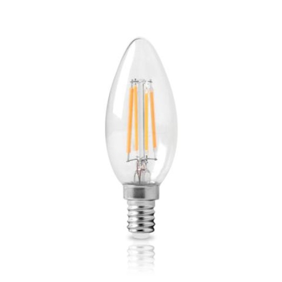 LED FILAMENT ΚΕΡΙ E14 ΔΙΑΦΑΝΟ 6W 4000k 520L ΛΑΜΠΑ