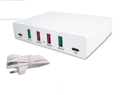 ΠΟΛΥΠΡΙΖΟ 4fast+2 USB 5V/12A 72W AC100-240V