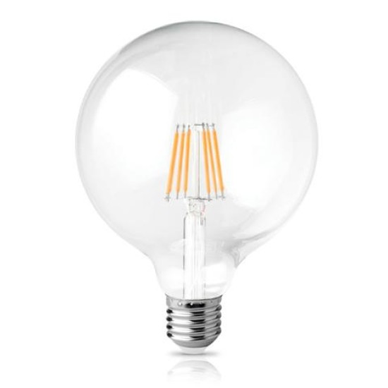 LED FILAMENT GLOBE G125 CLEAR 220-240 10W 2800 E27 dim